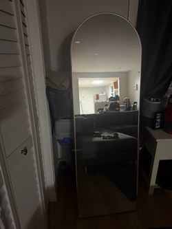 Full Length Arched Floor Mirror Gold Frame