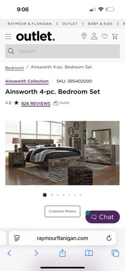 Raymour King Bed and Dresser Set with mattress