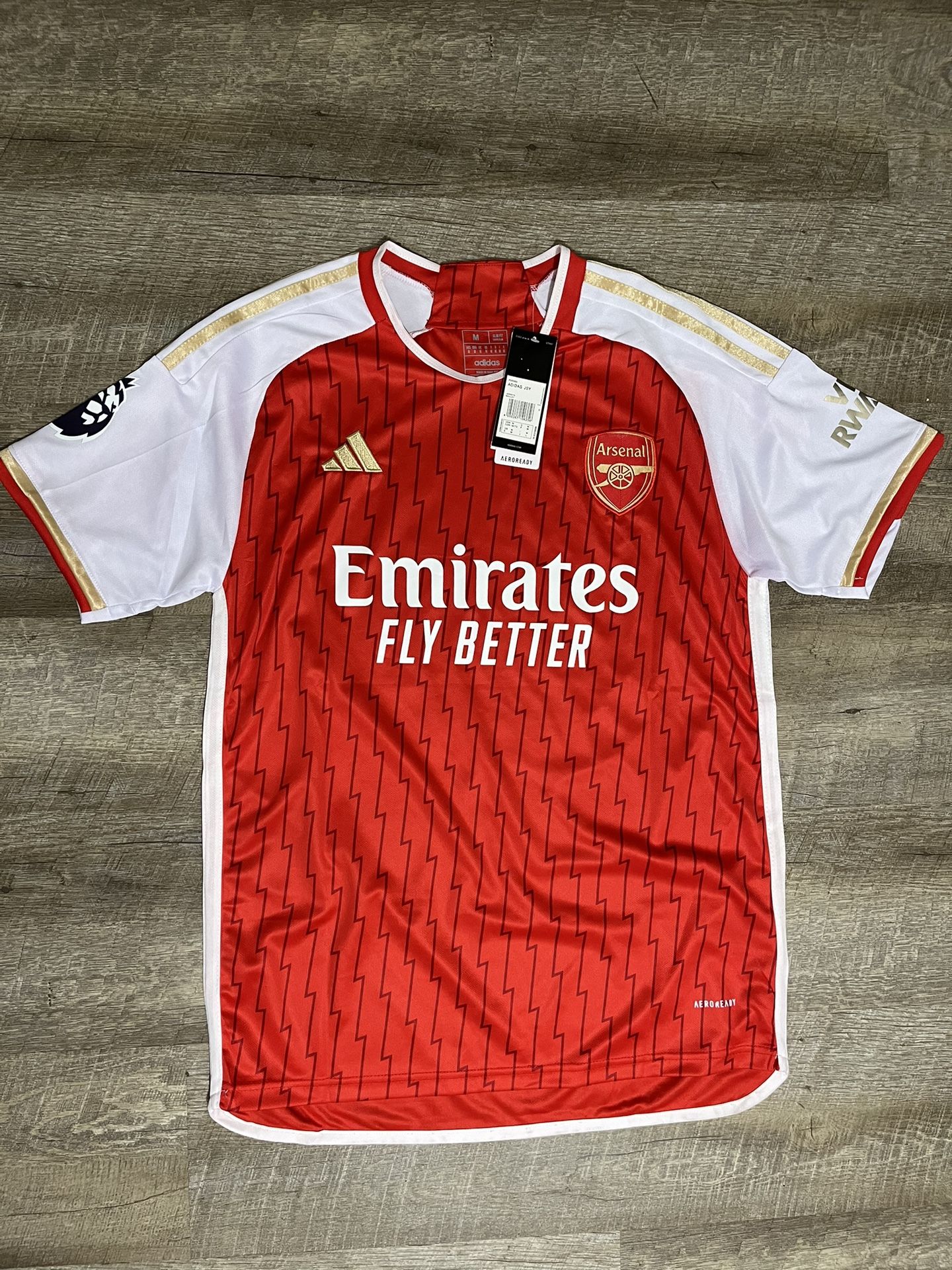 ARSENAL LONDON 2022 2023 HOME SOCCER JERSEY #8 ODEGAARD ADIDAS M AUTHENTIC