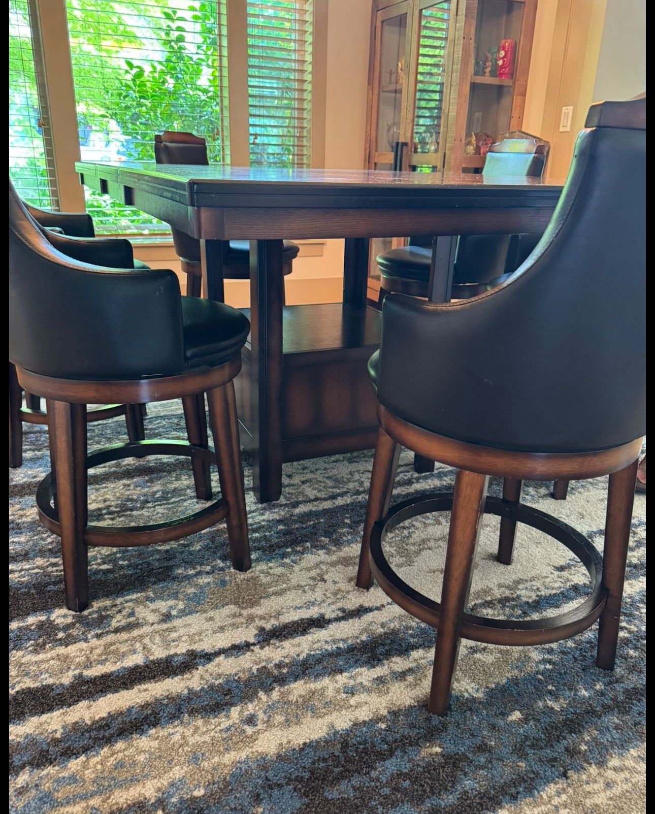 Dining Table Set With Leaf -6 Chairs