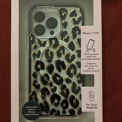 kate spade new york City Leopard iPhone 13 Pro Hard Case Cover - Black