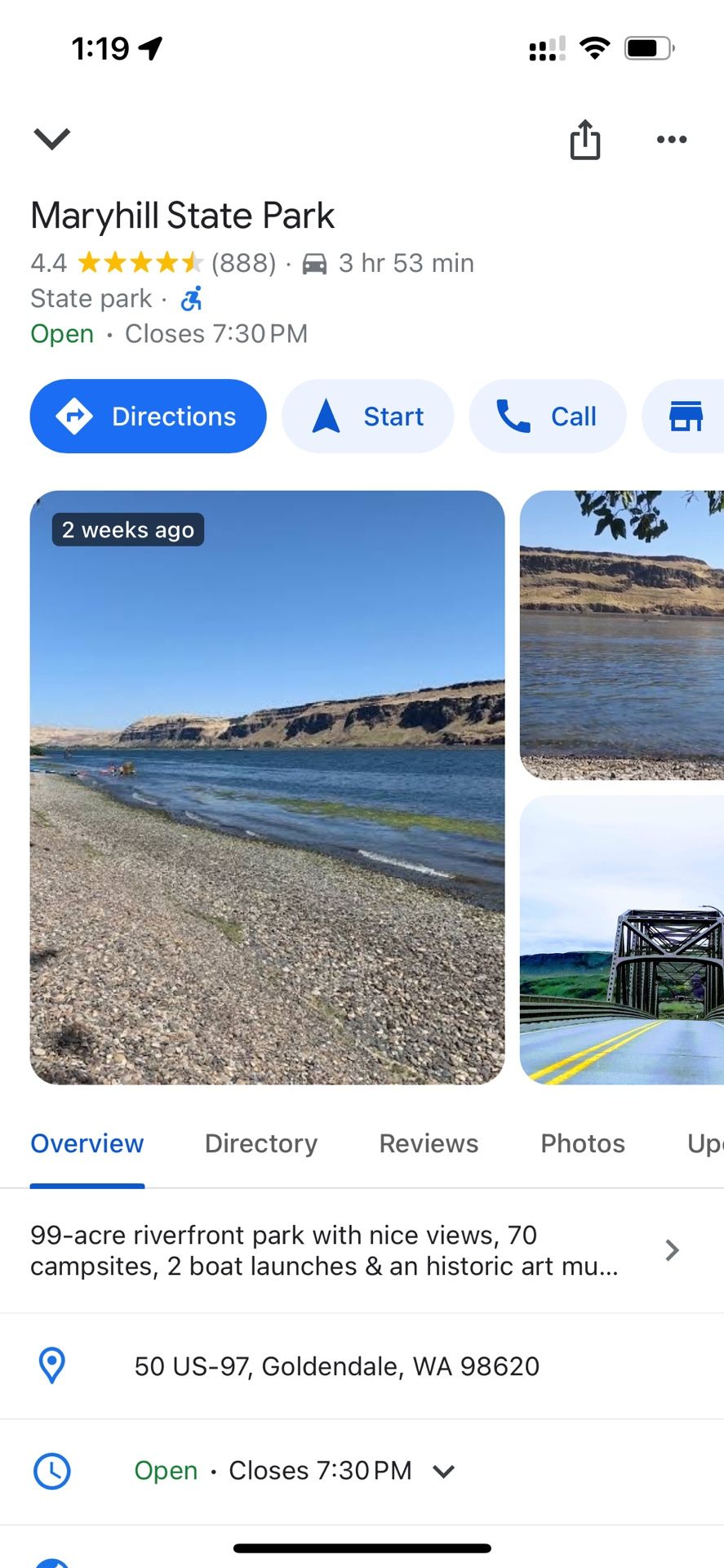 Campsite in Maryhill State Park for Memorial day Weekend