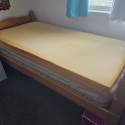 Twin bed and mattress