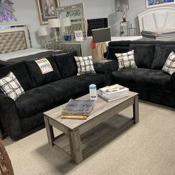 Black Customizable Sofa & Loveseat🎨🖤 $1299 Many Colors Available☑️
