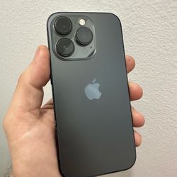 FIRM PRICE - iPhone 14 Pro 128gb Space Black Factory Unlocked w/Leather Wallet Case