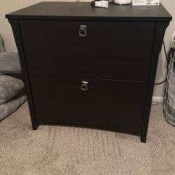 Bush Furniture Salinas 2 Drawer Lateral File Cabinet in Vintage Black, Home Office Storage Solution, Organizer with Drawers for Workspace