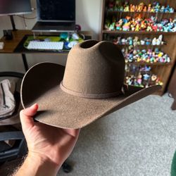 NEW 54 (6 3/4) brown Justin Denton Premium Wool Felt Western cowboy Hat