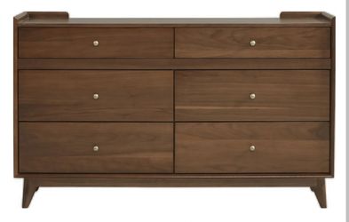 Mid-Century Modern 6-Drawer Wood Dresser