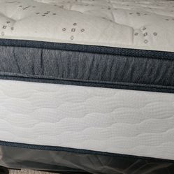 Brand New Queen Bed . Never Slept On , With Box spring, Mattress,Frame ..Paid Over 400 Just For Mattress.Everything For 180