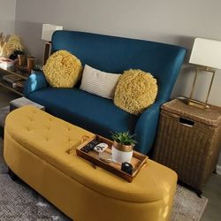 Teal Blue Settee Sofa
