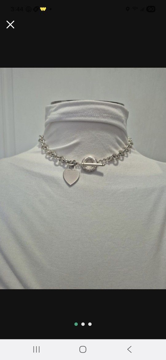 Tiffany 925 Silver NECKLACE with Heart Tag