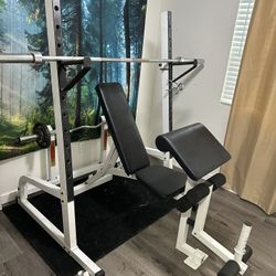 Squat Rack Bench Press Workout Set With Weights