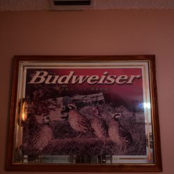 Antique Budweiser Quail Unlimited Mirror XL