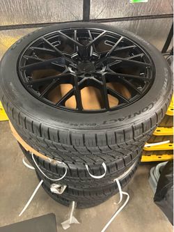 Brand New Set of 20”x8.5” TSW Sebring Matte Black with Continental, extreme contact tires