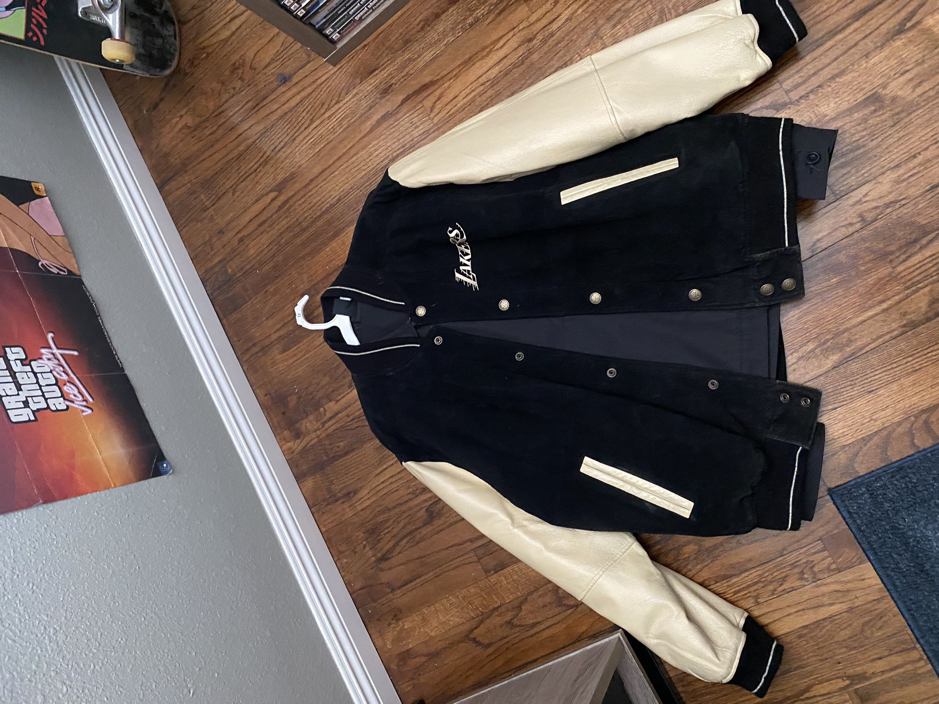 Rare Vintage Black/Crème Varsity Lakers Jacket for Sale in