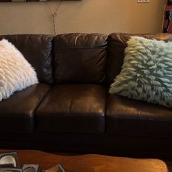 Brown Leather Couch=81”x 40” 