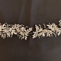Flower Girl Headpiece Silver & Pearl Princess Wedding Head Piece