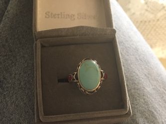 Turquoise and ruby ring
