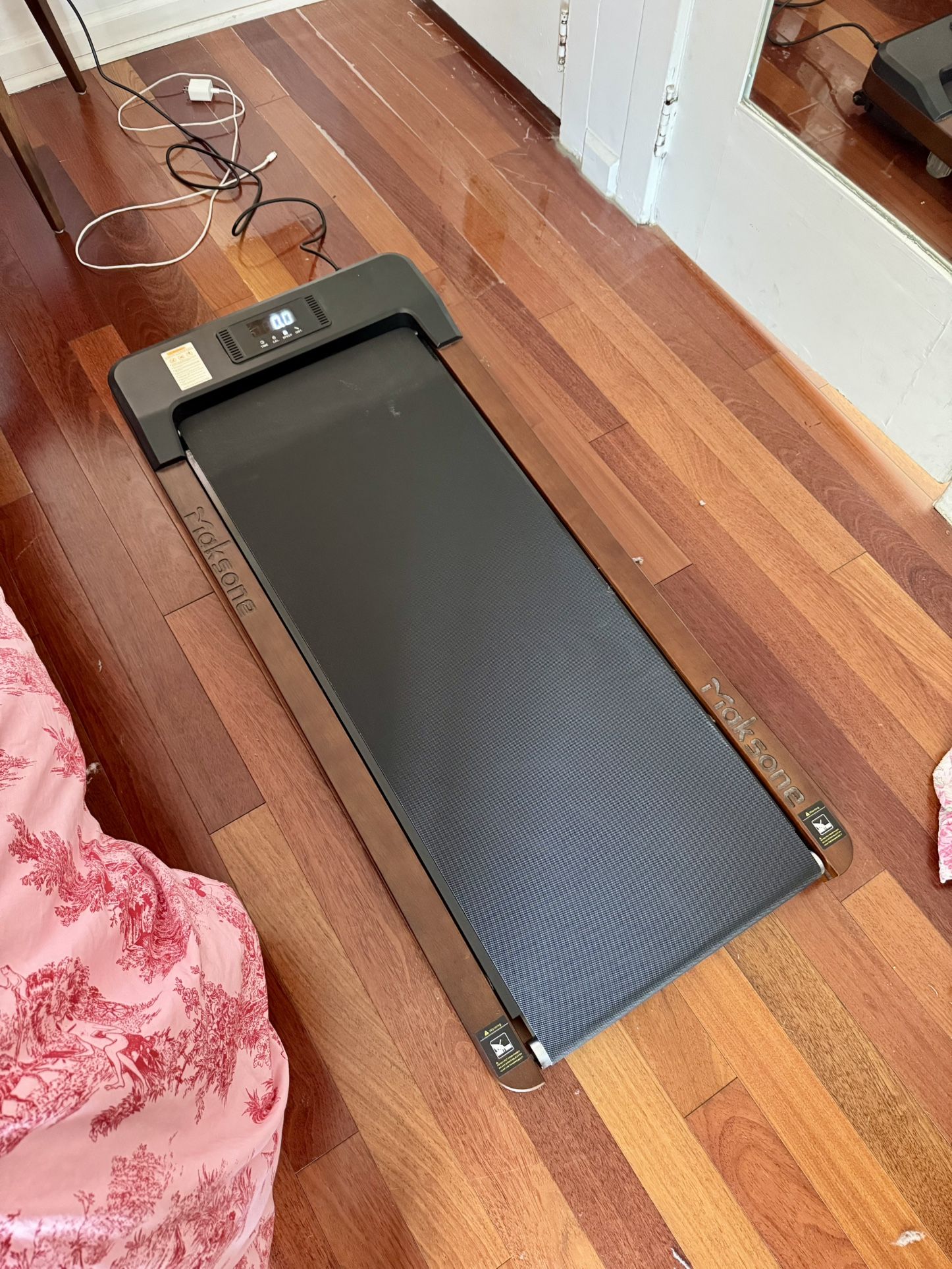 Maksone Under Desk Treadmill, Wood Electric Treadmill with Remote Control