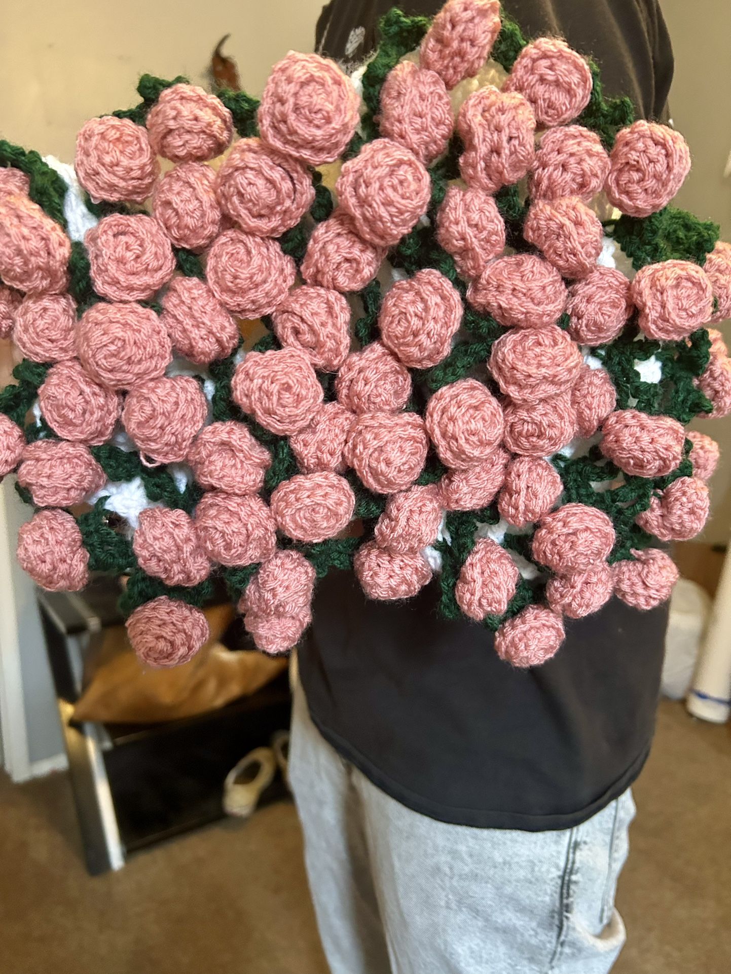 Handmade Rose Bouquet Blanket