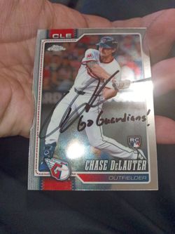 Chase Delauter autograph signed MLB rookie card Cleveland Guardians