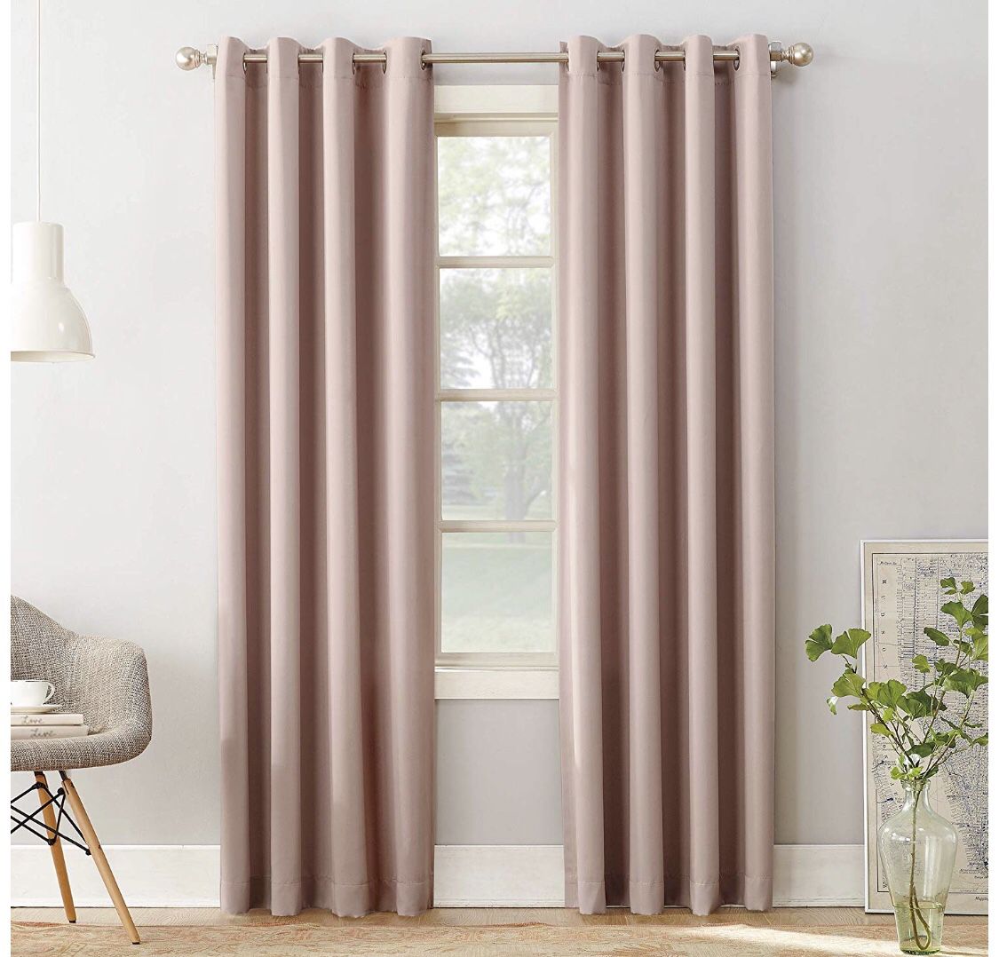 Blush Pink Grommet Curtains - 54” x 108”