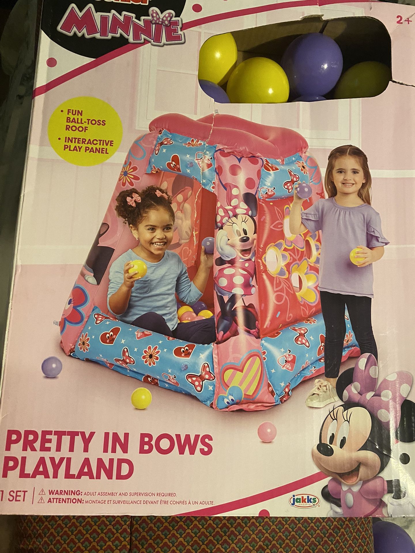 Minnie Mouse Inflatable Kids Ball Pit with 20 Soft Flex Balls