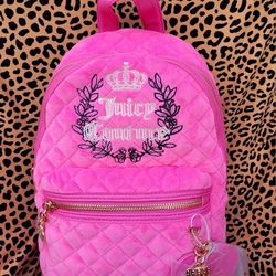 Pink Velour Juicy Couture Mini Backpack