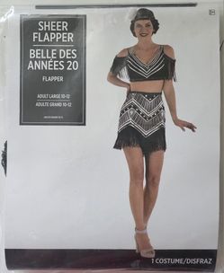 Holloween Costume, SHEER FLAPPER Adult Large