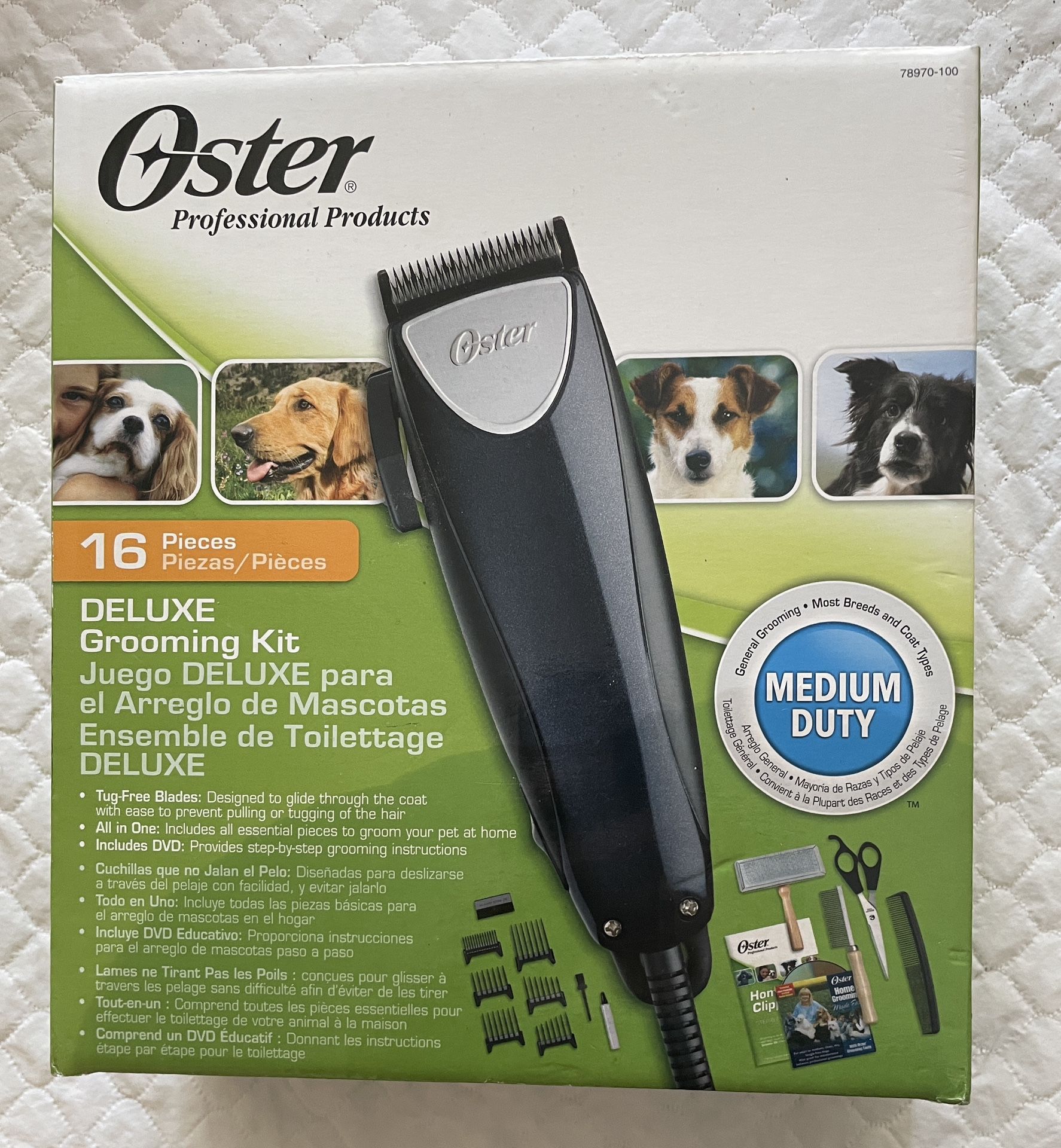 OSTER Medium Duty 16 Pc Deluxe Grooming Kit- used