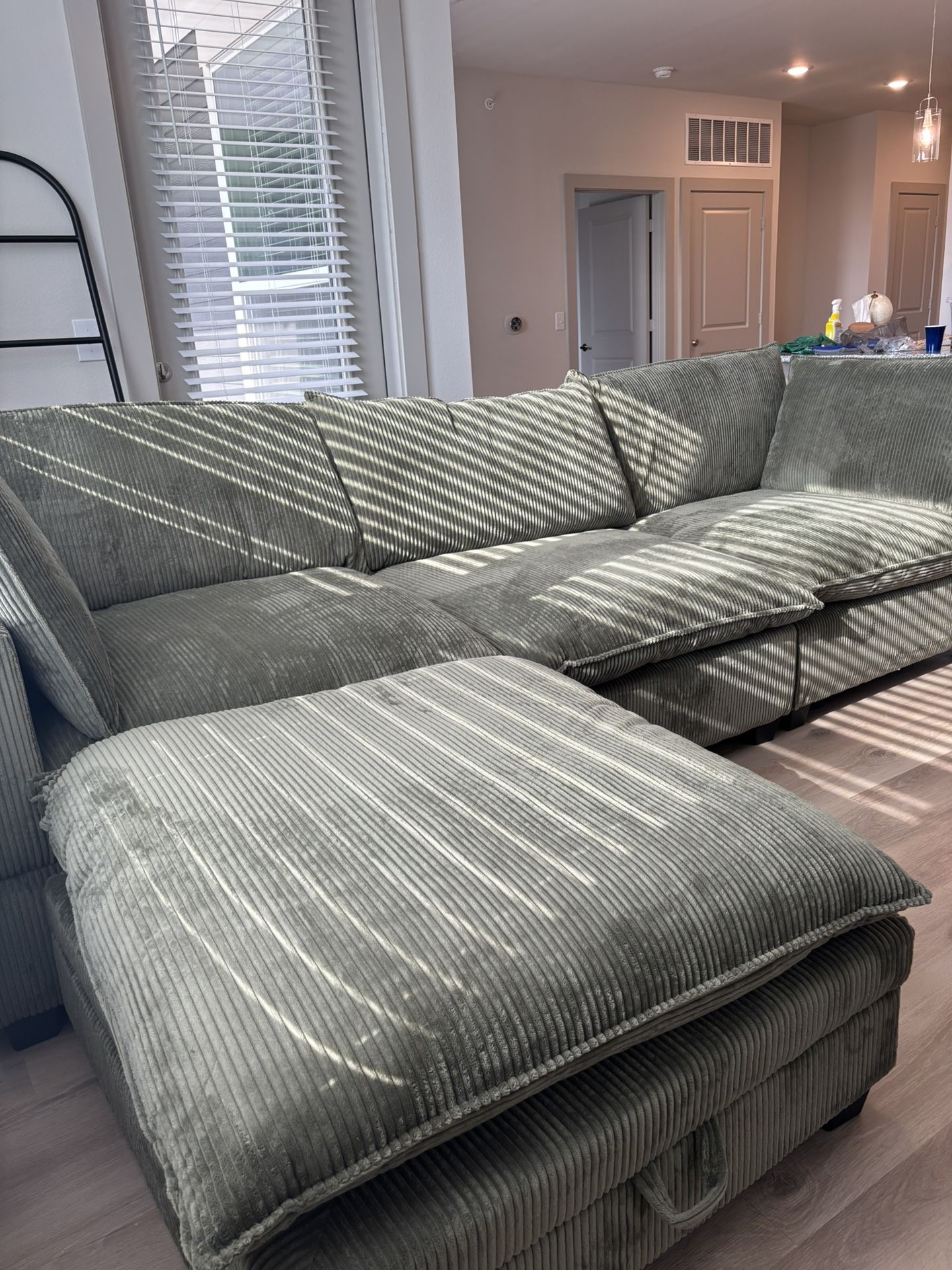 Olive Cord Cloud Sectional Couch Delivery Available π