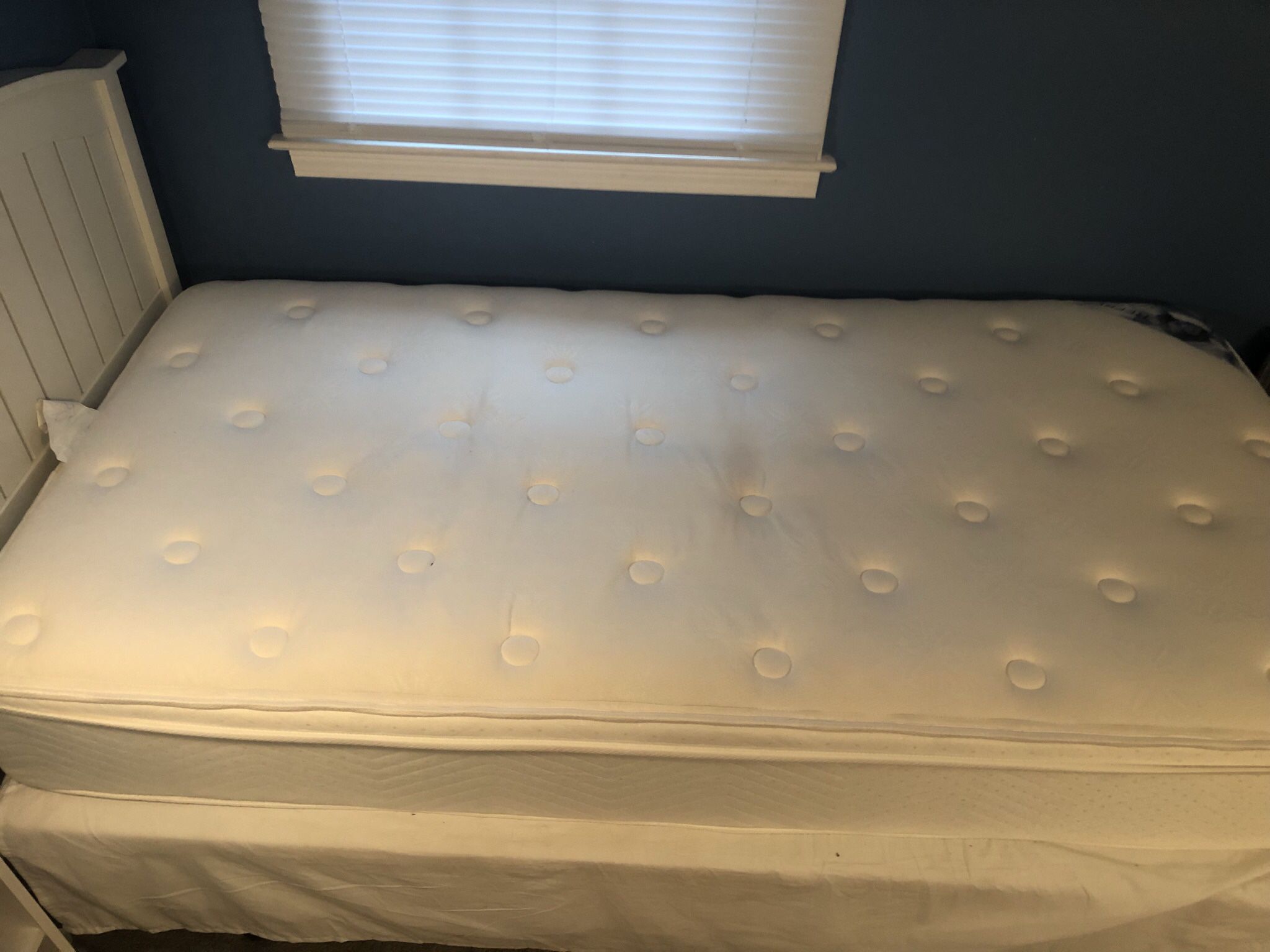 Twin Bed With Boxspring, frame and headboard