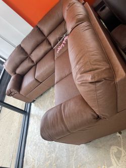 Cozy nice leather Sectional!