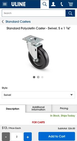 1 Pair of Caster Wheels (2)
