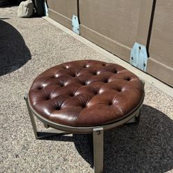Brown leather Ottoman