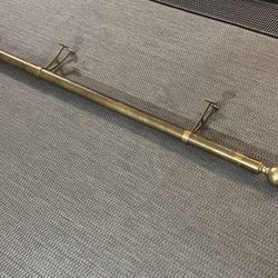 Brass Bar Foot Rail, Supports, and End Pieces (~5-1/3’L x 2”Dia - Rough Dimensions in Photos)