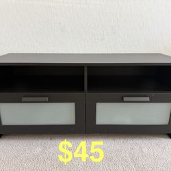 Modern Black TV Stand / Media Console with Drawers