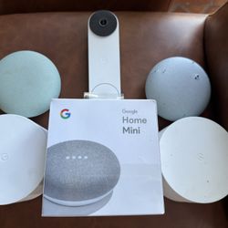 Google Nest Home Starter Kit: Google Mesh, Google Video Doorbell, 3 Google Home Mini Speakers (1 Brand New Sealed) 