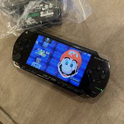 Black Modded Sony PSP 1000 w/ Battery And Charger (PSP PS1 GBA SNES 700+ Games) 