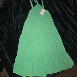 Revolve Sundress Hallie Halter Dress in Spring Green
