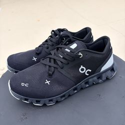 ON Cloud X 3 Black Running Sneakers Lace-Up Cloudtec Helion