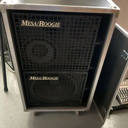 MESA BOOGIE  MUSICAL BASS  CABINET , 4 And 8 OHM S,  400  WATTS IN ROAD CASE , EC  CONDITION.  1x15, 1x10” , 2x6”  &  1x4”  Speakers . $650 obo.