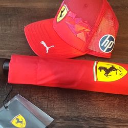 Rare Ferrari Hat And Umbrella