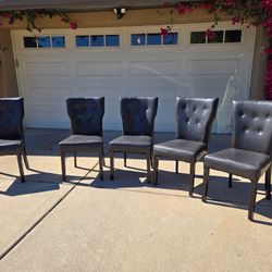 Set of 5 Black Dining Chairs-64th St & Bell