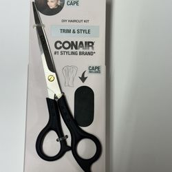 Conair Trim & Style DIY Haircut Kit with 7" barber shears and a cape
