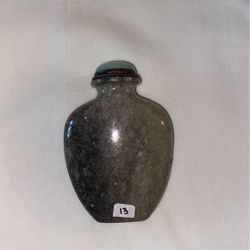 Grey Agate, Low Relief Snuff Bottle