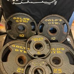 GOLDS  GYM  SET  OF  OLYMPIC  PLATES  (PAIRS OF) :   25s  10s  5s