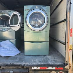 Teal / Green Matching Whirlpool Front Loader Washer And Dryer Set 