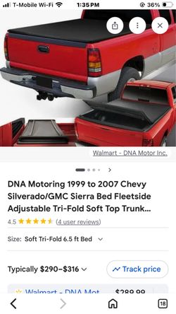 DNA Motoring 1999 to 2007 Chevy Silverado/GMC Sierra Bed Fleetside Adjustable Tri-Fold Soft Top Trunk... 4.5 * + * (4 user reviews) Size: Soft Tri-Fol