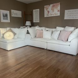 3 Piece White  Sectional Couch 